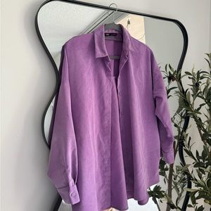 Zara corduroy lilac oversize shirt